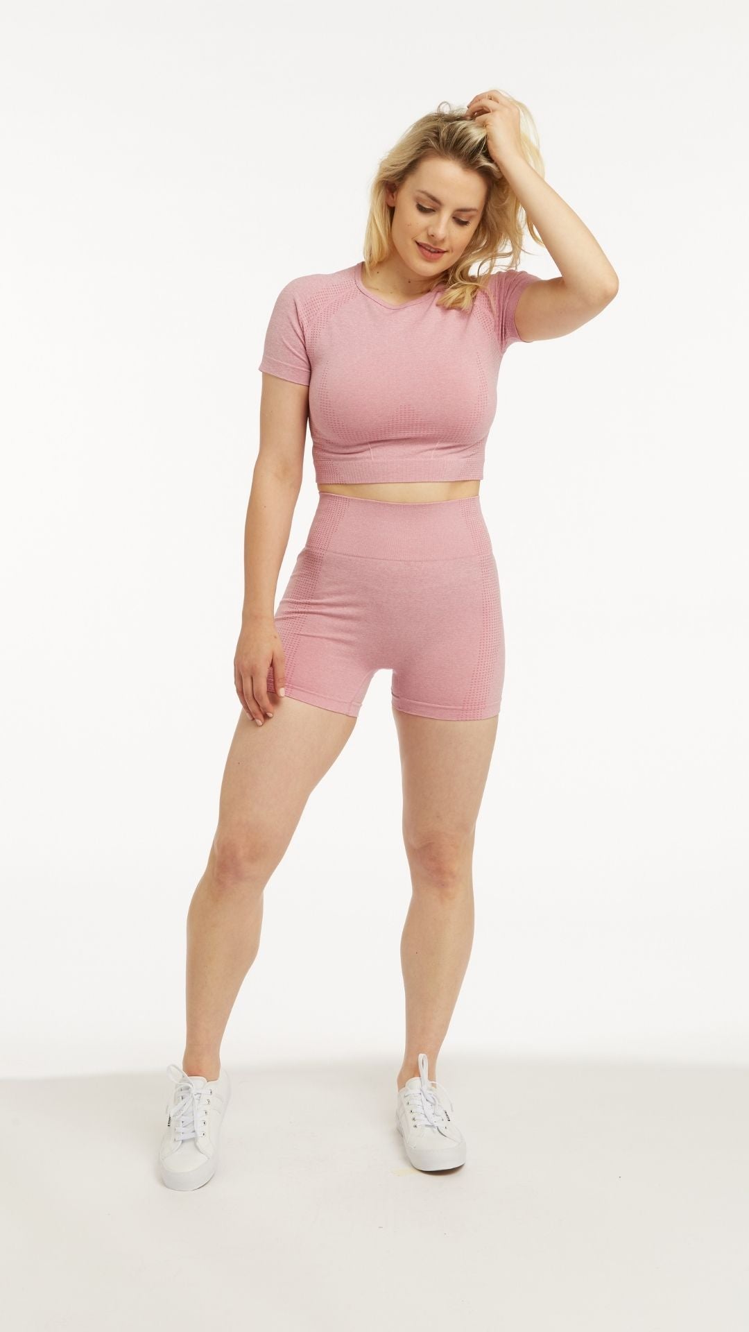 Women's Activewear 'Gym Hero' Two Piece Set - Dusty Pink