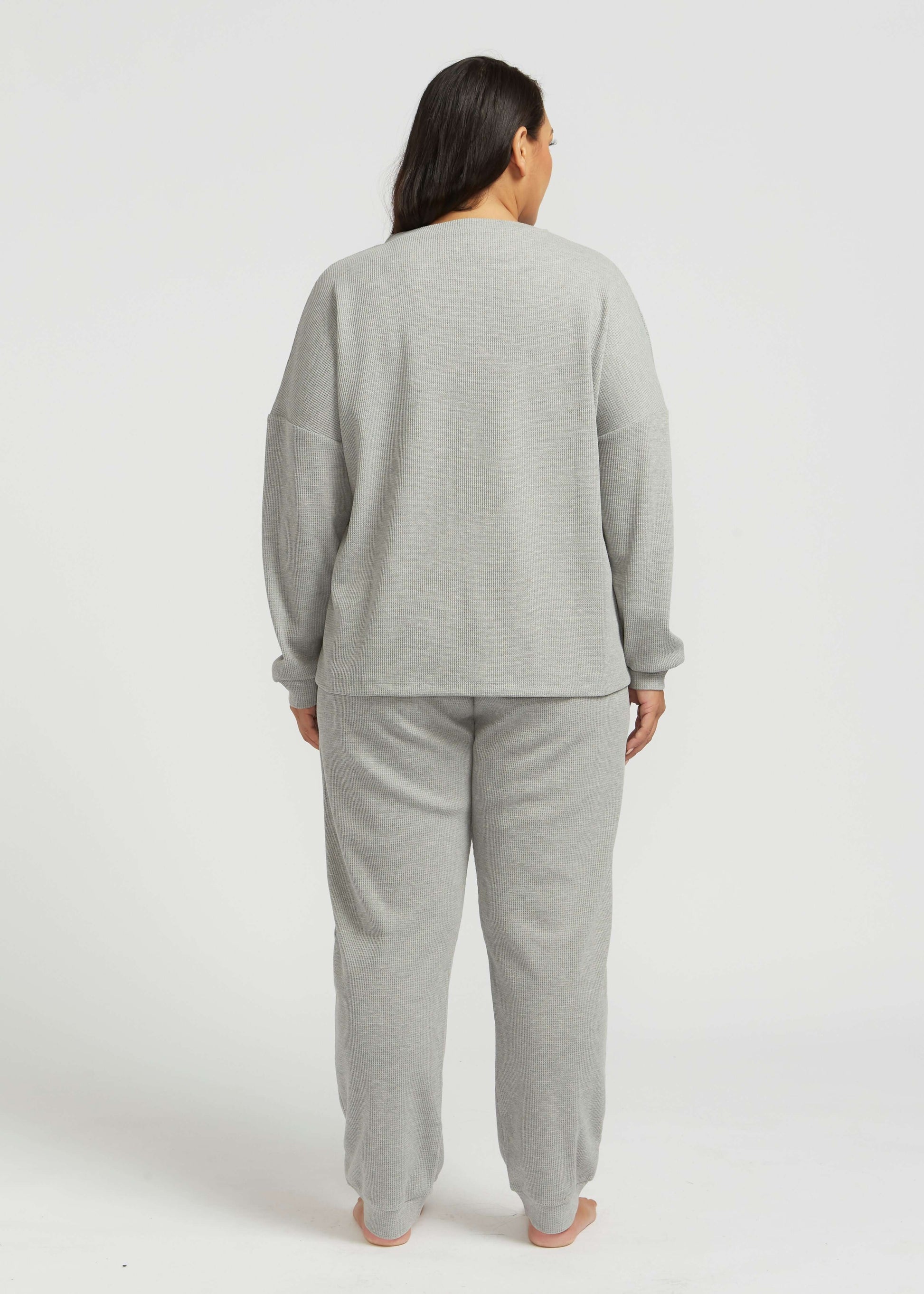 'Waffles At Midnight' Pyjama Set - Grey Marle Sleepwear & Loungewear Berkanan Official 