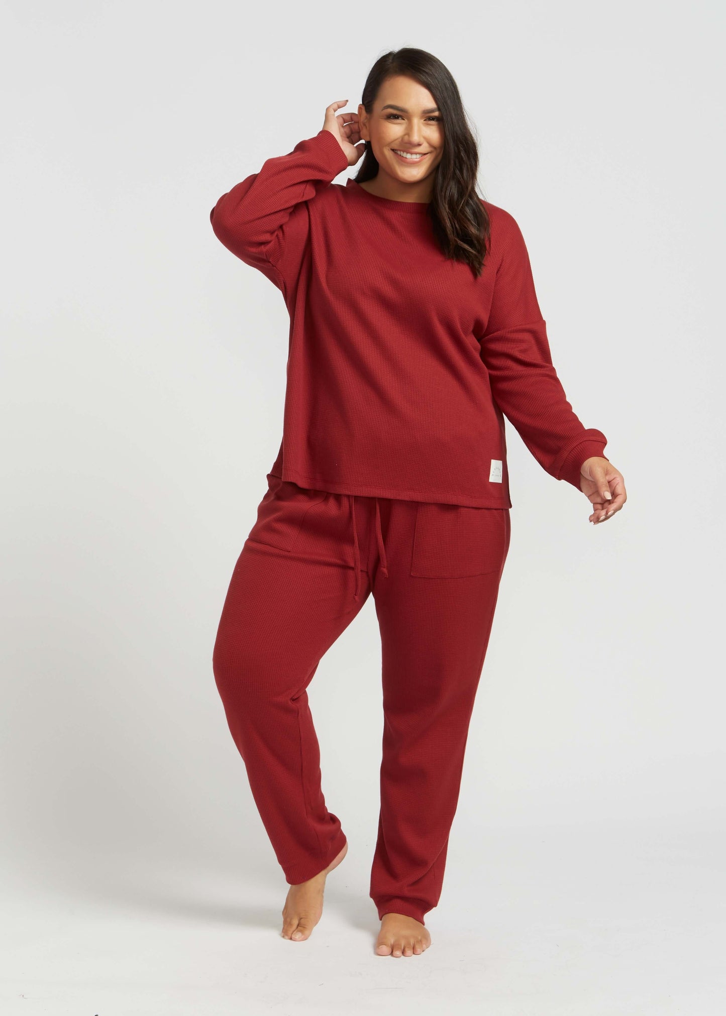 'Waffles At Midnight' Pyjama Set - Wine Sleepwear & Loungewear Berkanan Official 