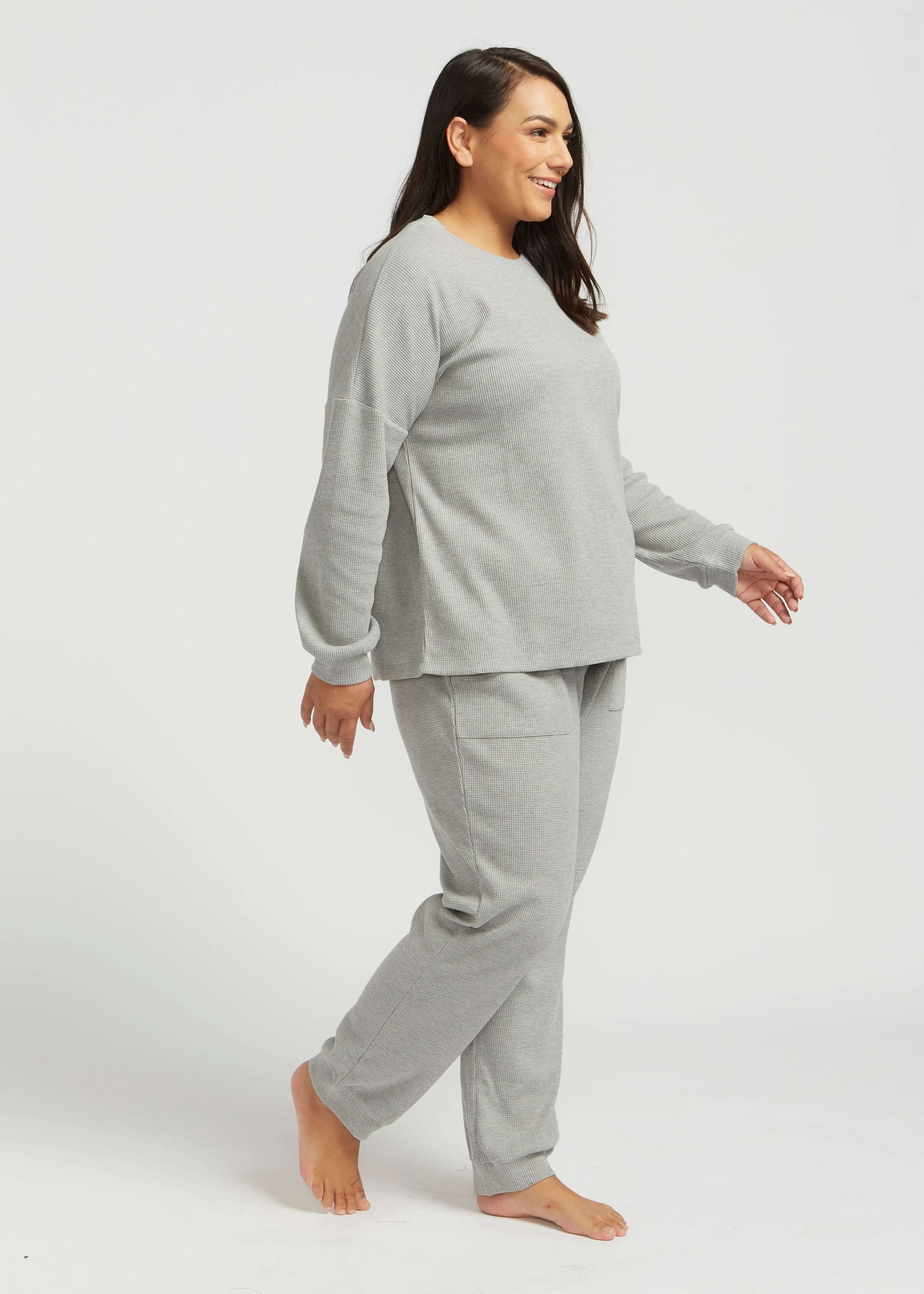 'Waffles At Midnight' Pyjama Set - Grey Marle Sleepwear & Loungewear Berkanan Official 