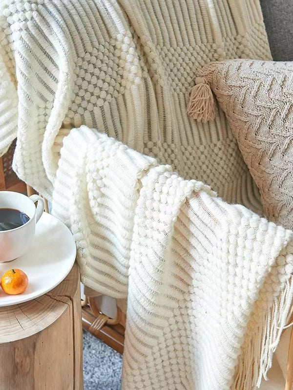 'Jacquard Me' Knitted Blanket Blankets Berkanan Official Cream 
