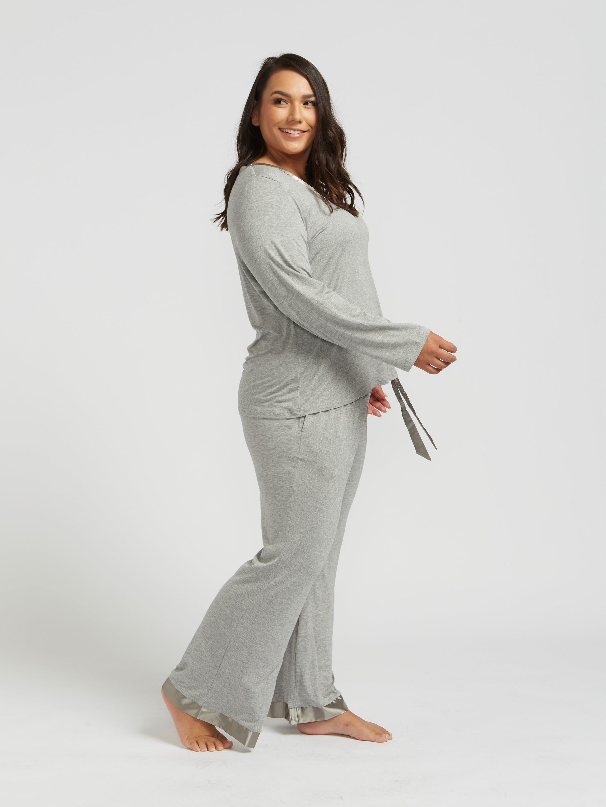 “Pyjama Party” Jersey Pyjama Set - Grey Marle Sleepwear & Loungewear Berkanan Official 